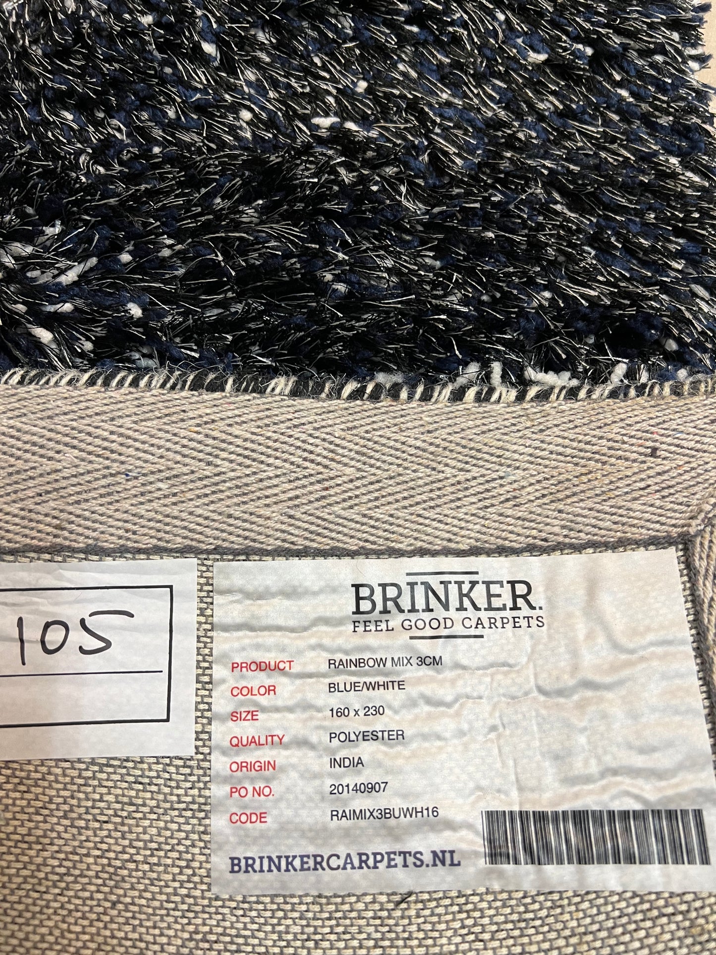 Vloerkleed Feelgood by Brinker Rainbow mix 3CM blues/white 160x230cm