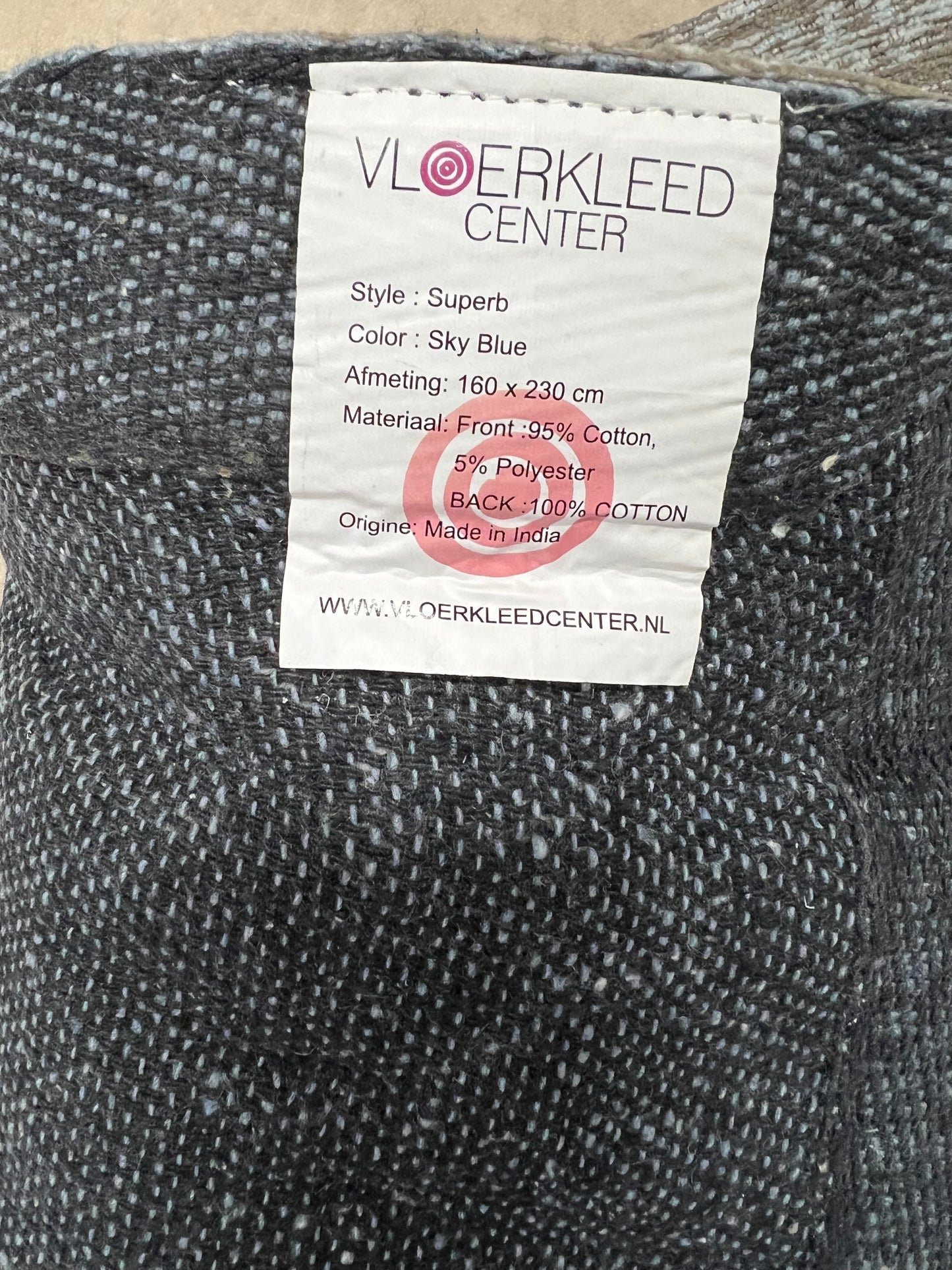 Vloerkleed superb sky blue 160x230cm