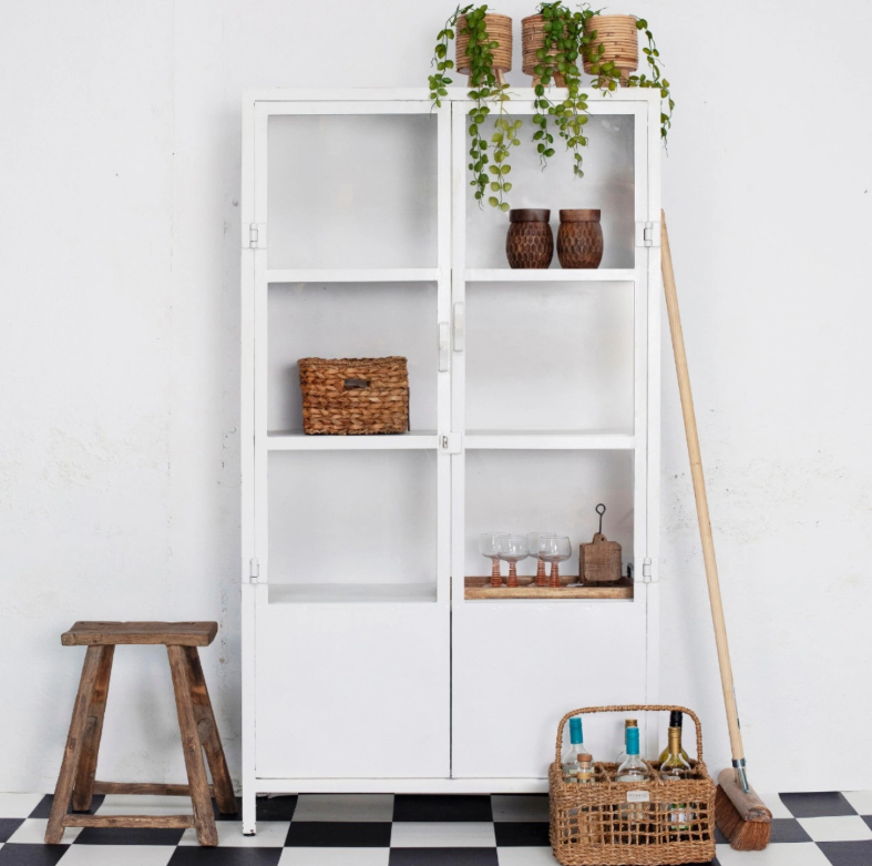 Industriële Vitrinekast Wit Staal Big 100 cm