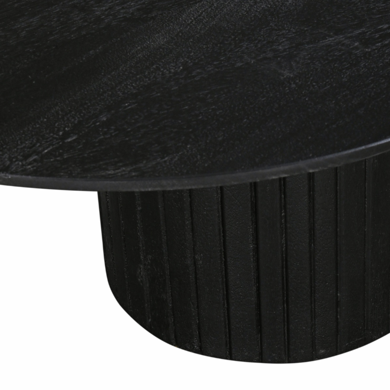 Salontafel Japandi Ovaal Mangohout Zwart 120 cm