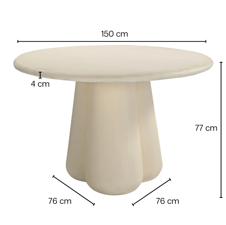 Eettafel Rond Beton Ciré Bo 150 cm