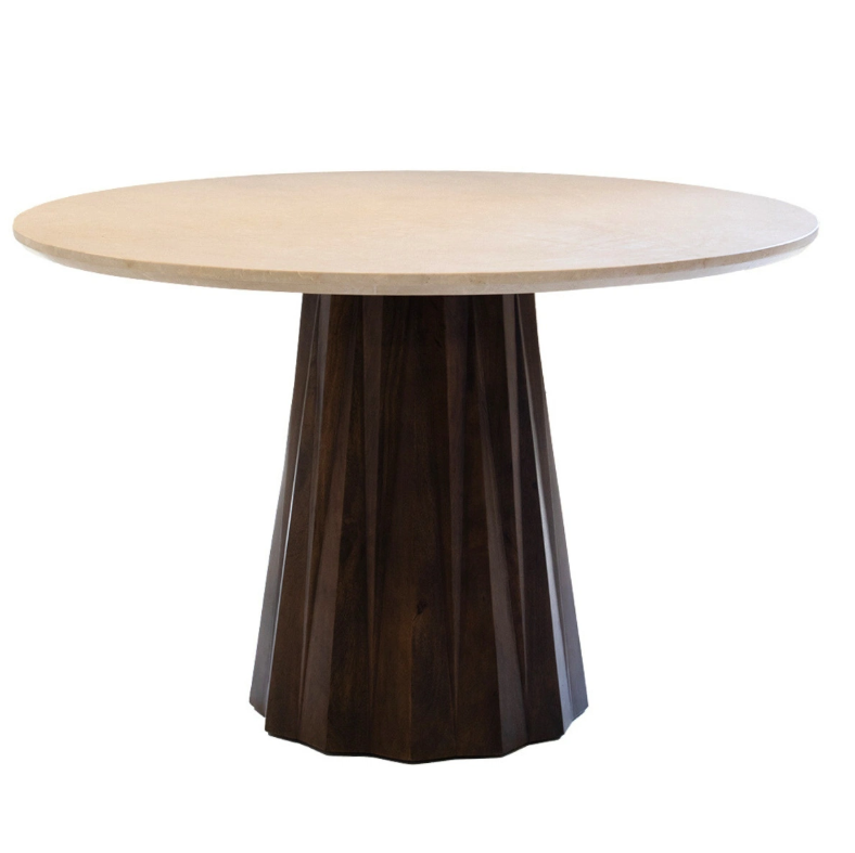 Eettafel Rond Aiza Marmer Beige 150 cm