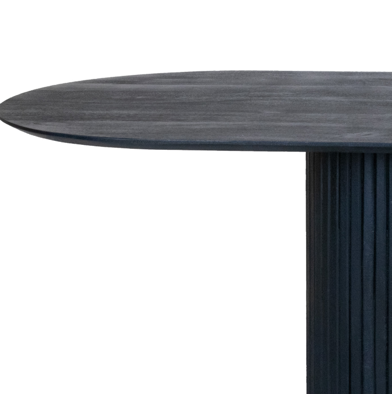 Eettafel ovaal zwart 240cm - mangohout (Showmodel)