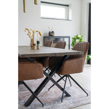 Havana Vloerkleed - Chenille Polyester, Blauw/Oranje - 160x230 cm