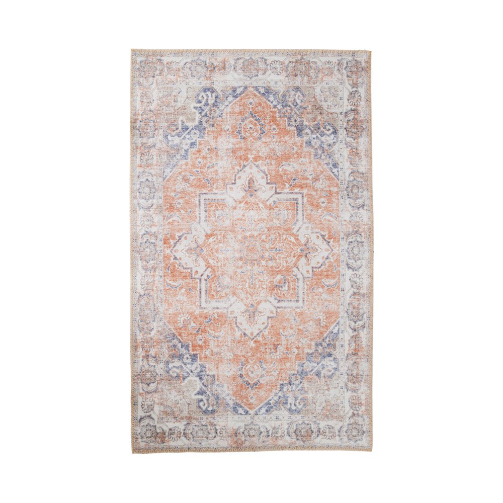 Havana Vloerkleed - Chenille Polyester, Blauw/Oranje - 160x230 cm