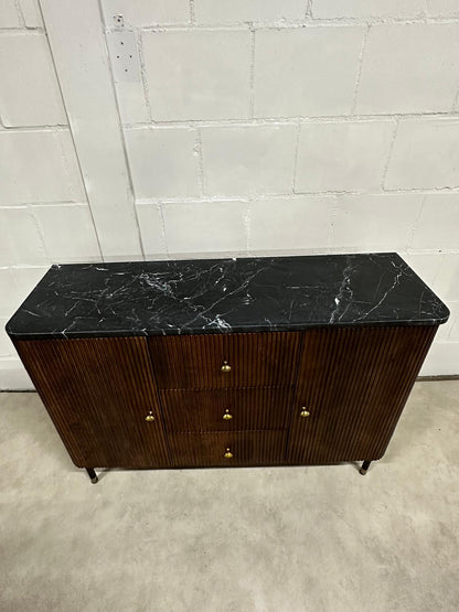 Dressoir Japandi Bruin met marmer - Mangohout (Showmodel)