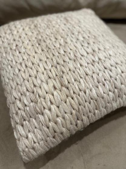 Sierkussen handgeweven wol grijs