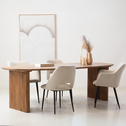 Eettafel Mangohout Ovaal Naturel 180cm