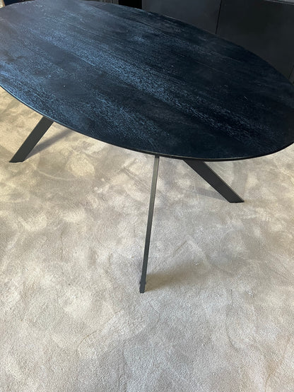 Eettafel Savoire Ovaal Zwart Mangohout