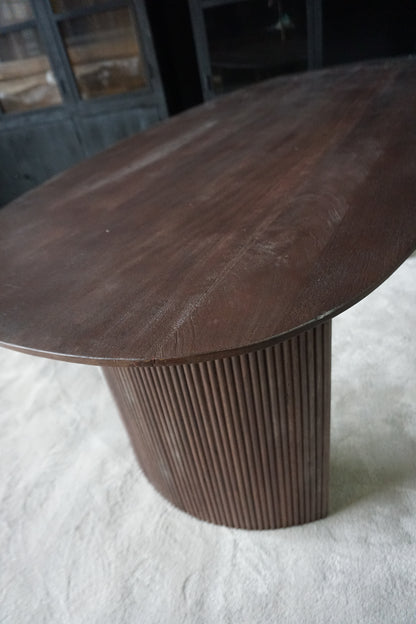 Eettafel Ovaal Bruin 200cm - Mangohout (Showmodel)