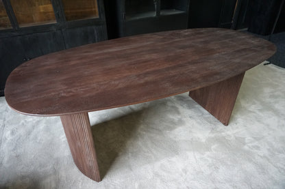 Eettafel Ovaal Bruin 200cm - Mangohout (Showmodel)
