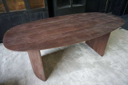 Eettafel Ovaal Bruin 200cm - Mangohout (Showmodel)
