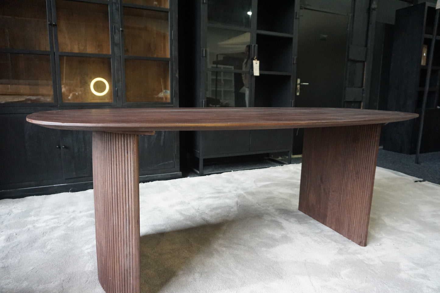 Eettafel Ovaal Bruin 240cm – Mangohout (Showmodel)