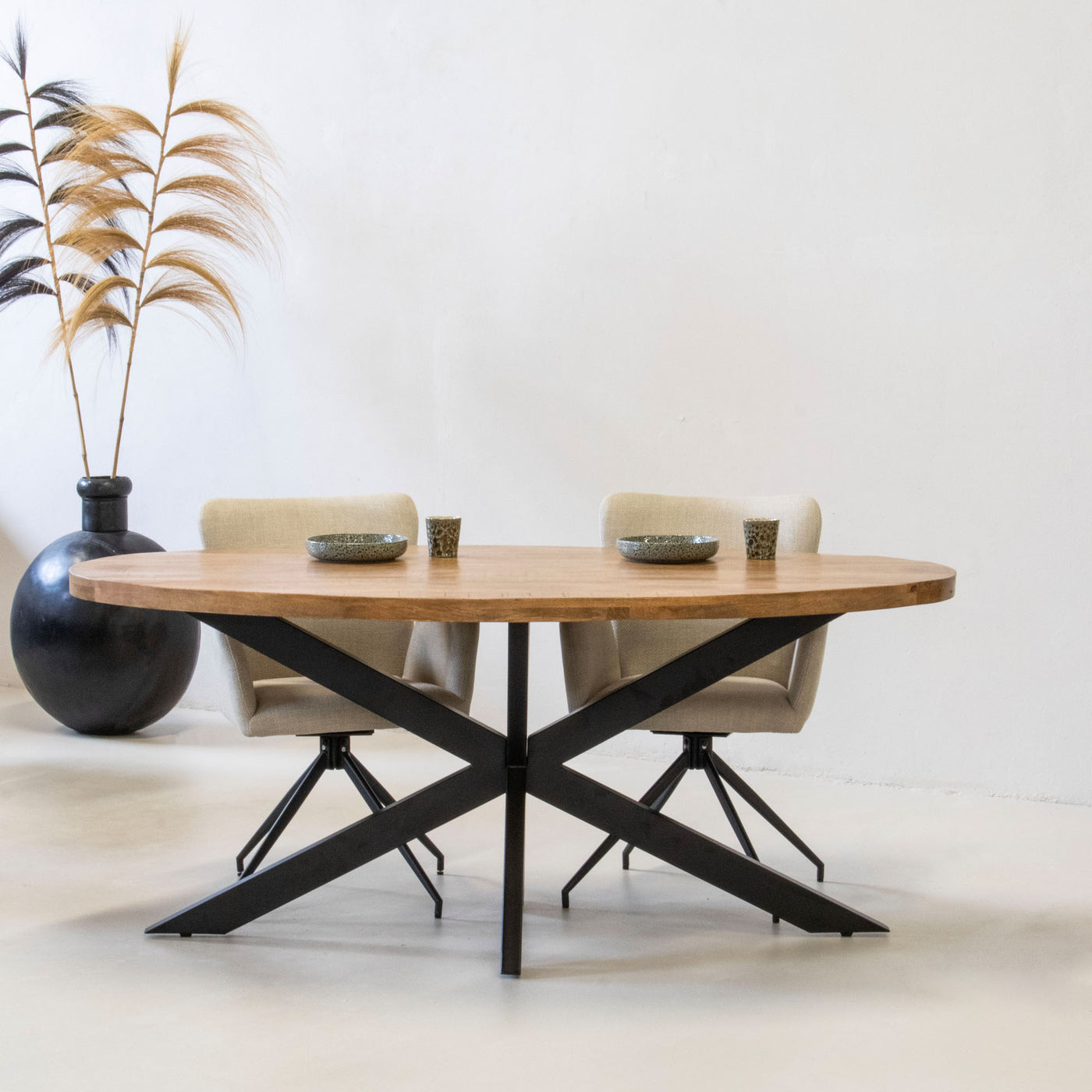 Eettafel Ovaal Mangohout Naturel 160