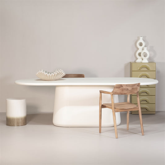 Eettafel Beton Ciré Ovaal Beige