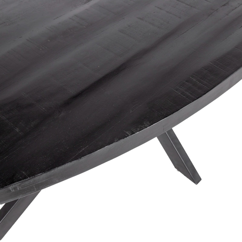 Eettafel Ovaal Mangohout Zwart Matrix 160
