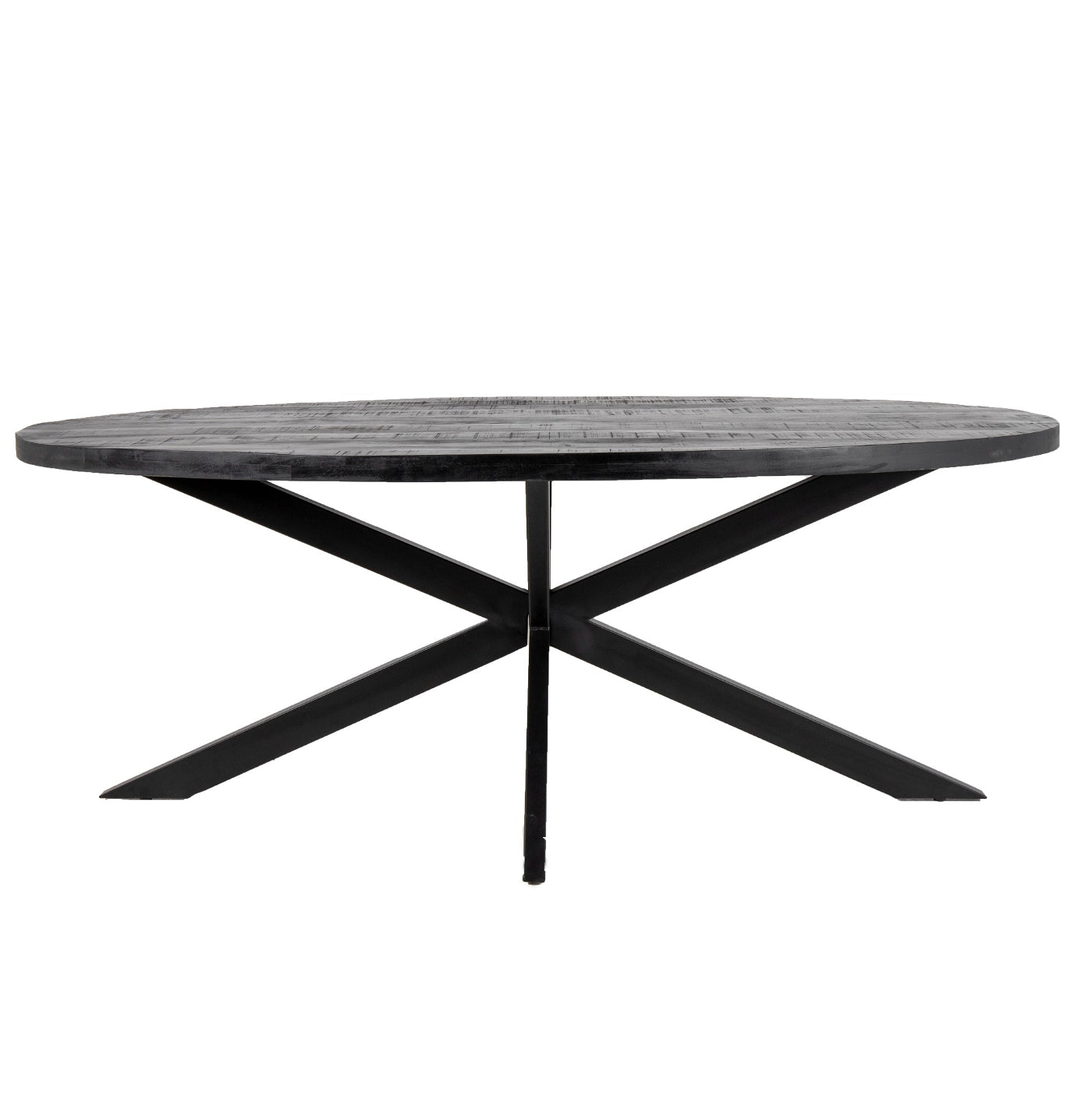 Eettafel Ovaal Mangohout Zwart Matrix 160