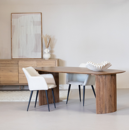 Eettafel Savoire Ovaal Naturel Mangohout 215cm