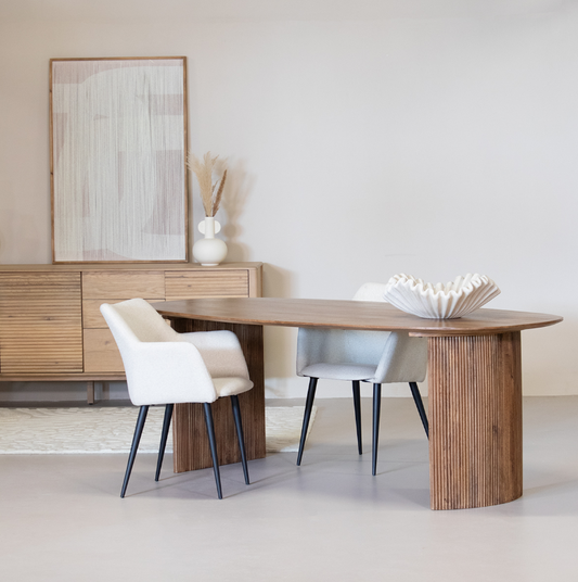 Eettafel Savoire Ovaal Naturel Mangohout 215cm